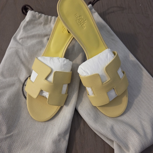 Hermes Shoes - Yellow Slide Sandals